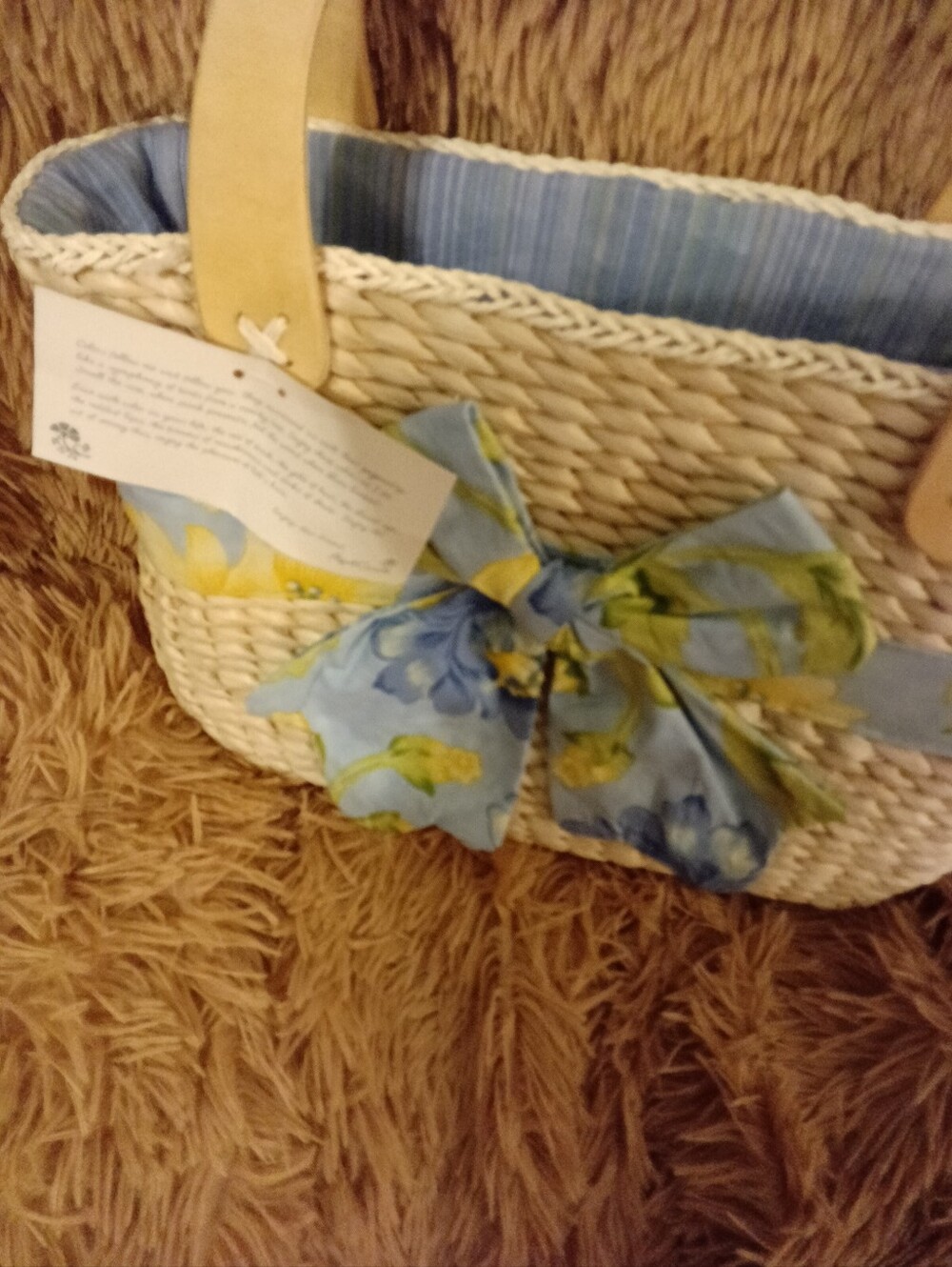 April Cornell Woven Straw Basket Purse NWT - Picture 5 of 5